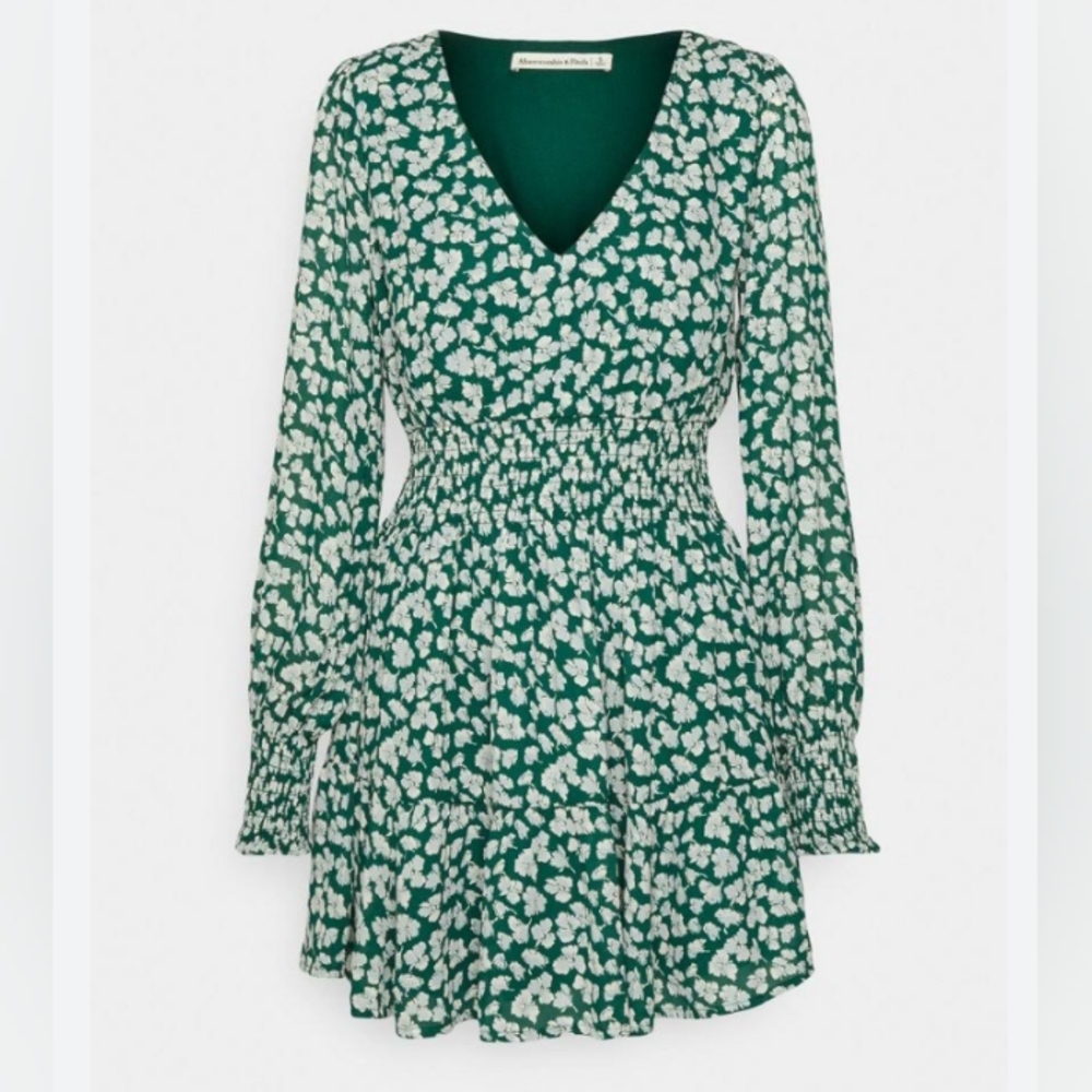 Abercrombie & Fitch Emerald With Flowers Woman's Mini Dress - Picture 3 of 7